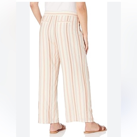 PAIGE Cream stripe lined pull on Pants Size M in Ecru Multi, pockets - Picture 3 of 9